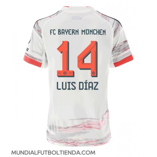 Camiseta Bayern Munich Luis Diaz #14 Segunda Equipación Replica 2025-26 para mujer mangas cortas